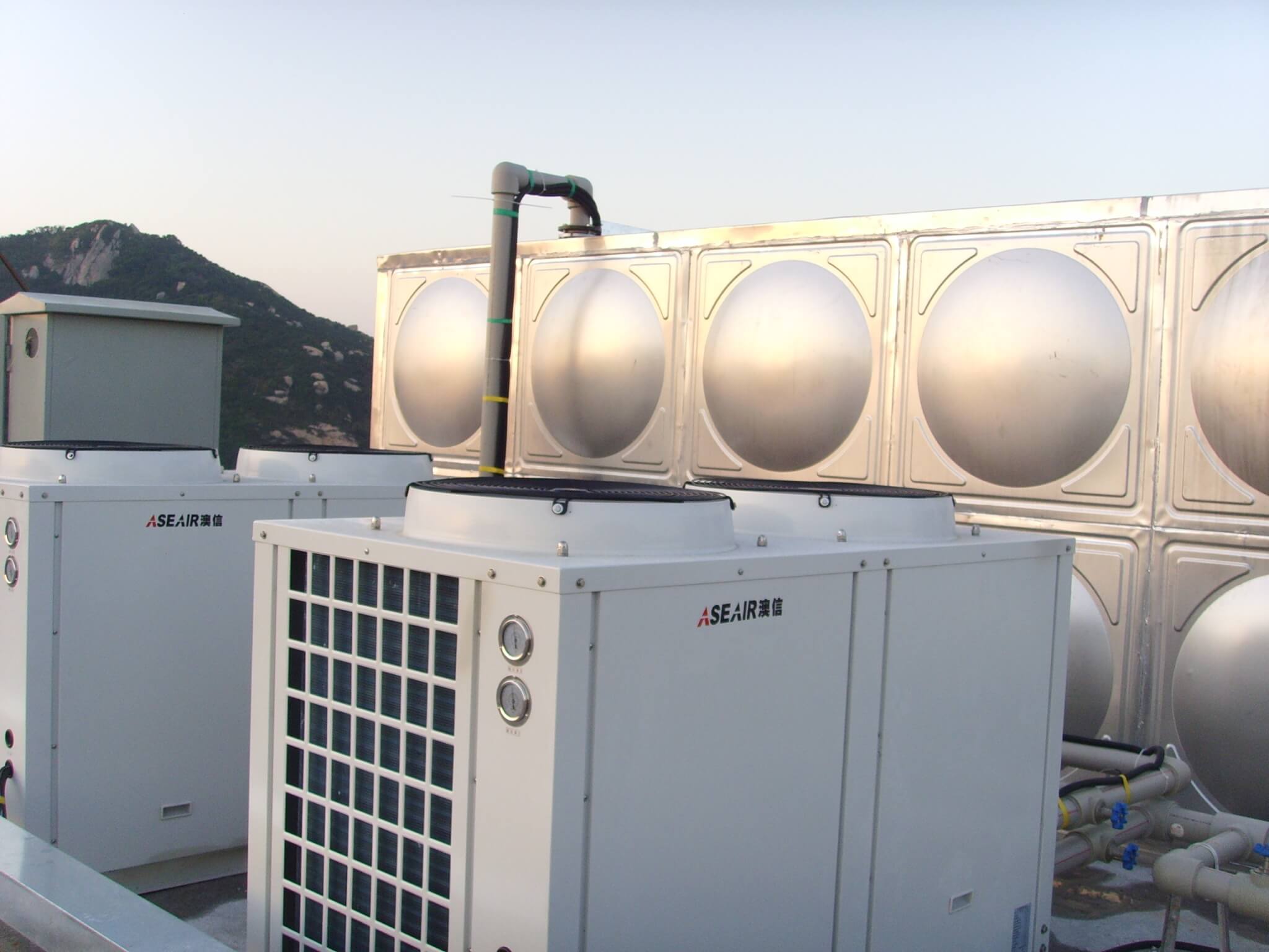 酒店空氣能熱水+空調安裝